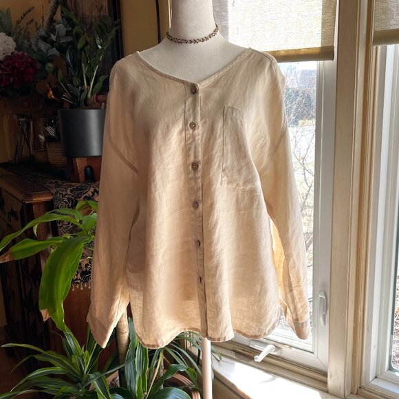 Grae Cove Tops - Grae Cove Button Down Linnen Shirt